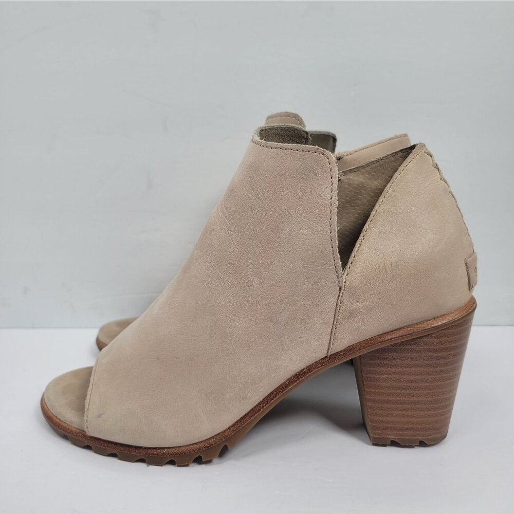 Sorel Nadia Women's Beige Peep Toe Ankle Boots US Size 9 - Picture 2 of 9
